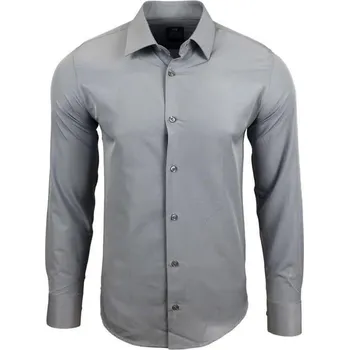 Pánská košile RUSTY NEAL košile pánská R-55 dlouhý rukáv slim fit XL šedá