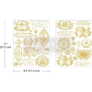 Transfer na nábytek ReDesign with Prima - H2O Transfer A4 - Gilded Memories