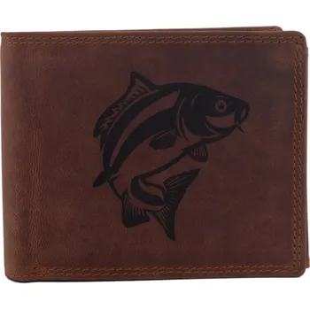 Peněženka Pánská peněženka MERCUCIO světlehnědá vzor 25 kapr plný 2911908