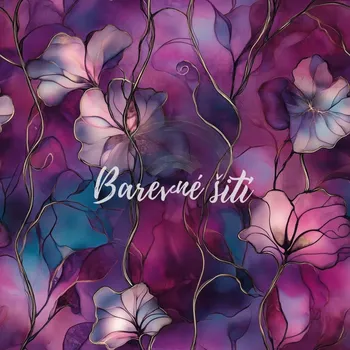 Venezia, Švestkové liánovité květy (E)** (Polyesterový úplet Venezia)