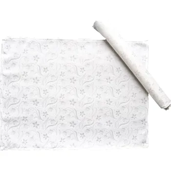 prostírání HEDVA ČESKÝ BROKÁT Ubrus Odaska prostírání 30x40 set 2 ks jaro bílá