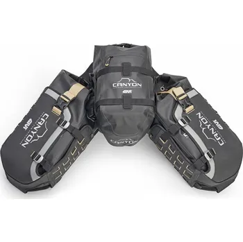 Zavazadlo na motocykl Grt721b canyon univerzální základna na sedlo + brašny givi, černá, řada canyon