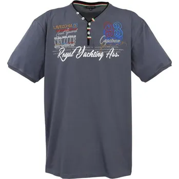 Pánské tričko LAVECCHIA tričko pánské 608 nadměrná velikost 6XL tmavě šedá