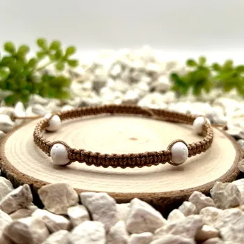 Náramek Certom Macramé náramek bílá láva | Stabilita a očista 0139