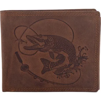 Peněženka Pánská peněženka MERCUCIO světlehnědá embos štika s udicí 2911908