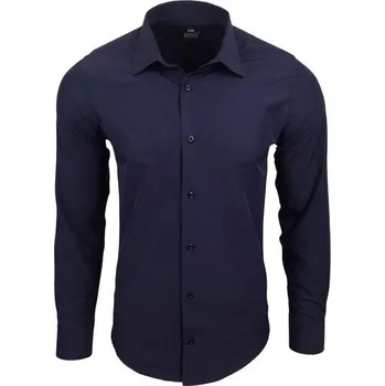 RUSTY NEAL košile pánská R-55 dlouhý rukáv slim fit 5XL tmavě modrá