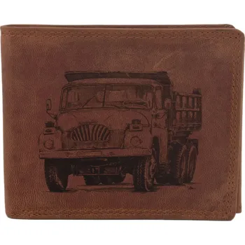 Peněženka Pánská peněženka MERCUCIO světlehnědá vzor 93 retro nákladní auto II 2911908