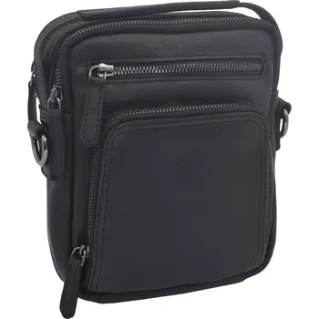 Kabelka Mercucio Pánské kožené crossbody černá nappa 250904