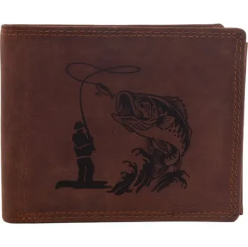 Peněženka Pánská peněženka MERCUCIO světlehnědá vzor 57 rybář a candát 2911908