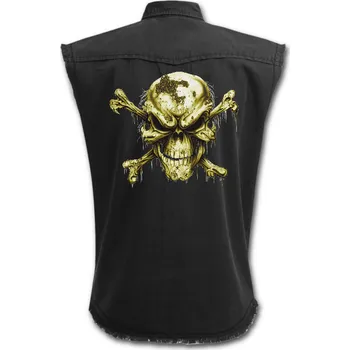 Pánská vesta panska-bavlnena-vesta-Spiral-potisk-zlata-lebka velikost: XXL