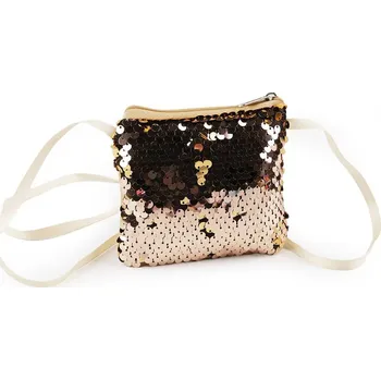 Stoklasa Dívčí kabelka / pouzdro na krk s flitry 11x10 cm Zlatá