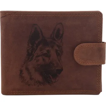 Peněženka Pánská peněženka MERCUCIO světlehnědá vzor 34 vlčák hlava 2911906