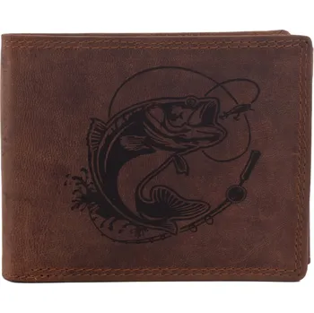 Peněženka Pánská peněženka MERCUCIO světlehnědá vzor 50 candát s udicí 2911908