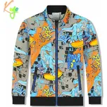Chlapecká mikina Kugo EM9321 šedá / modrý zip
