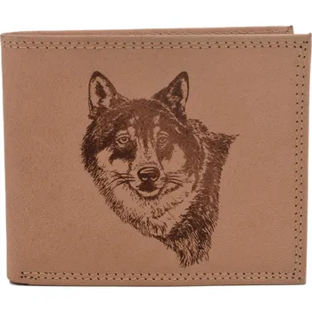 Peněženka Pánská peněženka MERCUCIO natural vzor 2 vlk hlava 2911911