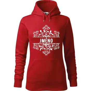 Dámská mikina DOBRÝ TRIKO Dámská mikina s potiskem Květina jméno Velikost dámské mikiny: M, Barva: Červená