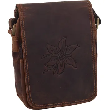 Mercucio Pánské kožené crossbody tmavěhnědý hunter embos plesnivec 250591