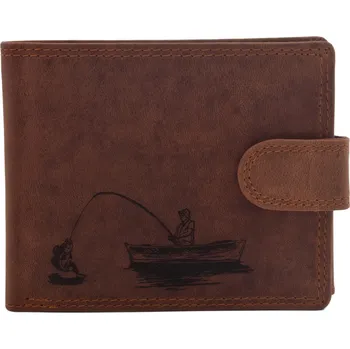 Peněženka Pánská peněženka MERCUCIO světlehnědá vzor 70 rybář v loďce 2911906
