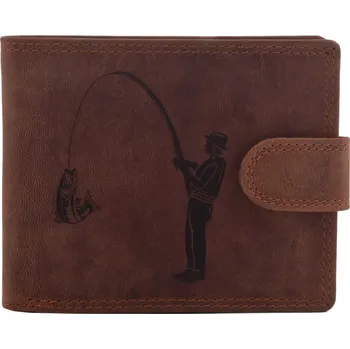 Peněženka Pánská peněženka MERCUCIO světlehnědá vzor 8 rybář s prutem 2911906