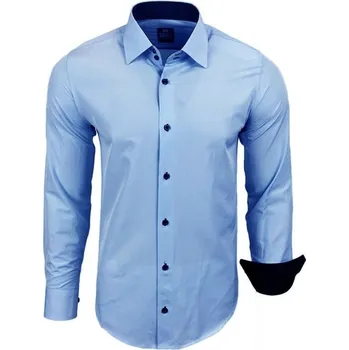 Pánská košile RUSTY NEAL košile pánská R-44 dlouhý rukáv slim fit M světle modrá