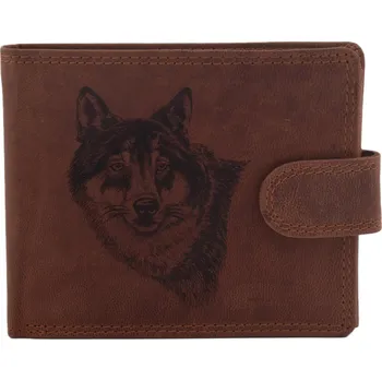 Peněženka Pánská peněženka MERCUCIO světlehnědá vzor 2 vlk hlava 2911906