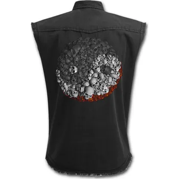 Pánská vesta panska-bavlnena-vesta-Spiral-potisk-lebky-jin-jang velikost: 3XL