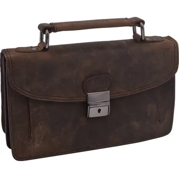 Pánská aktovka Mercucio Kožená etue taška tmavý tan hunter 2911574
