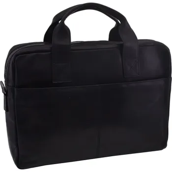 Mercucio Kožená taška na notebook černá 370116