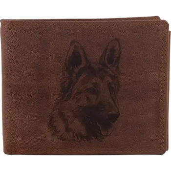 Peněženka Pánská peněženka MERCUCIO světlehnědá vzor 34 vlčák hlava 2911908