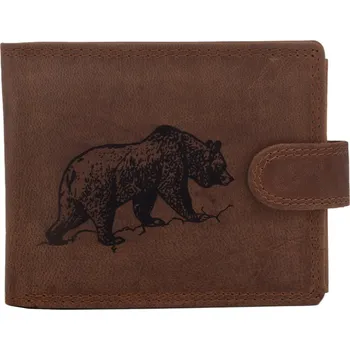 Peněženka Pánská peněženka MERCUCIO světlehnědá vzor 13 medvěd hnědý 2911906