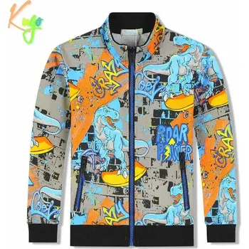 Chlapecká mikina Chlapecká mikina Kugo EM9321 šedá / modrý zip