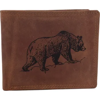 Peněženka Pánská peněženka MERCUCIO světlehnědá vzor 13 medvěd hnědý 2911908