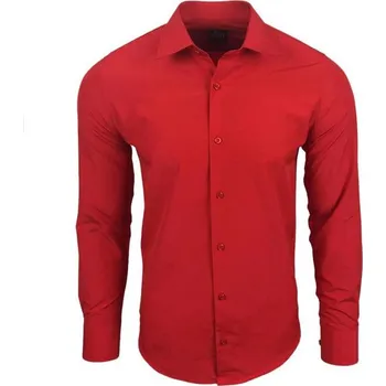 Pánská košile RUSTY NEAL košile pánská R-55 dlouhý rukáv slim fit S červená