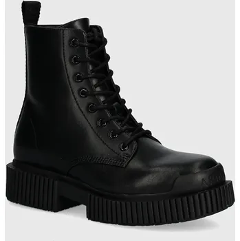 Dámské kozačky Nízké kozačky Armani Exchange dámské, černá barva, na plochém podpatku, XDN031 XV875 00002 XDN031.XV875.00002 99X, EUR 40