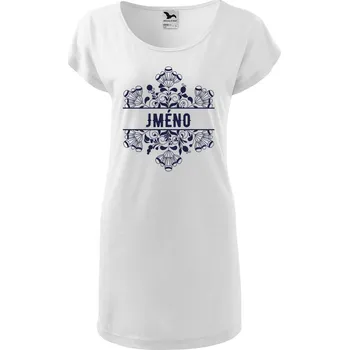 Dámské tričko DOBRÝ TRIKO Dámské tričko/šaty Květina jméno Velikost: S, Barva: Bílá