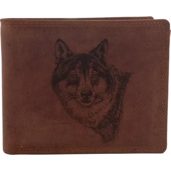 Peněženka Pánská peněženka MERCUCIO světlehnědá vzor 2 vlk hlava 2911908