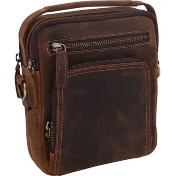 Kabelka Mercucio Pánské kožené crossbody tmavěhnědý hunter 250904