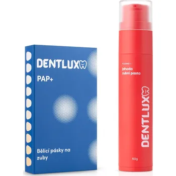 Dentální hygiena Dentlux PAP+ Bělící pásky na zuby + ochucená zubní pasta Jahoda