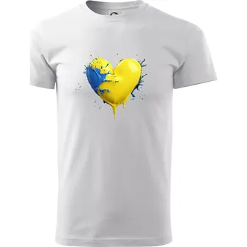 Srdce rozprsknuté - Švédské barvy - Triko extra velké (5-8XL) - 8XL ( Bílá )