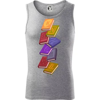 Knihomol letící knihy - Tílko pánské Core - 2XL ( Tmavě šedý melír )