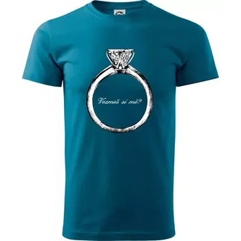 Pánské tričko Vezmeš si mě? - Klasické pánské triko vyšší gramáže - L ( Petrolejová )