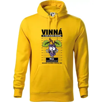Pánská mikina Vinná réva odsouzena Svatovavřinecké - Mikina pánská Cape s kapucí - M ( Žlutá )