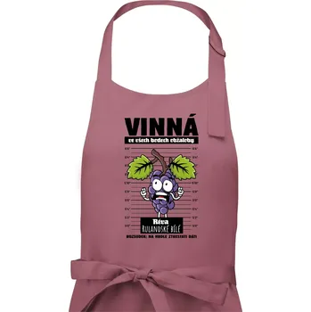 Kuchyňská zástěra Vinná réva odsouzena Rulandské bílé - Dámská zástěra na vaření - Univerzální velikost ( Starorůžová )