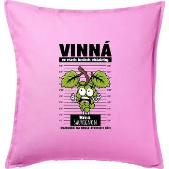Polštář Vinná réva odsouzena Sauvignon - Polštář 50x50 - 50x50 - Pouze potah ( Růžová )