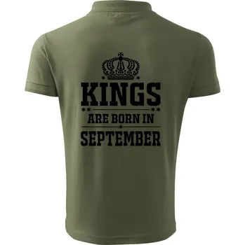 Pánská košile Kings are born in September - Polokošile pánská Pique Polo 203 - S ( Khaki )