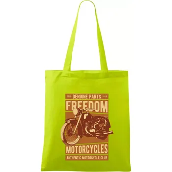 Motorcycles freedom - Taška bavlněná - 42 x 38 cm ( Limetková )