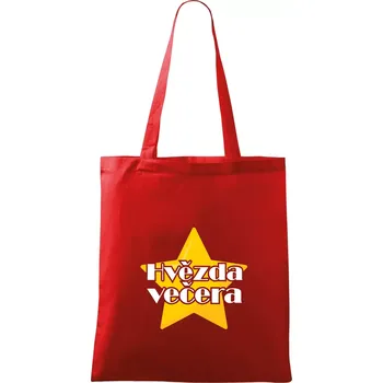 Nákupní taška Hvězda večera - Taška bavlněná - 42 x 38 cm ( Červená )