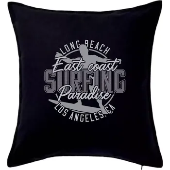 Polštář East coast surfing Long Beach - Polštář 50x50 - 50x50 - Pouze potah ( Černá )