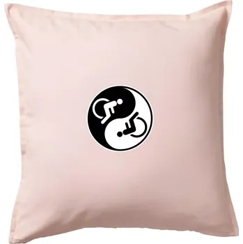 Polštář Jin jang vozíčkář - Polštář 50x50 - 50x50 - Pouze potah ( Světle růžová )