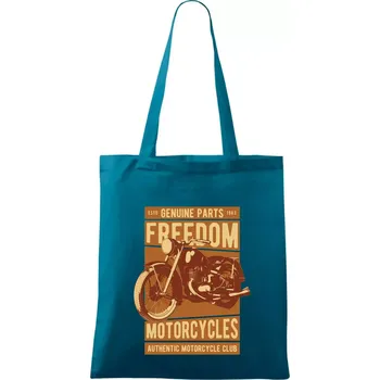 Motorcycles freedom - Taška bavlněná - 42 x 38 cm ( Petrolejová )